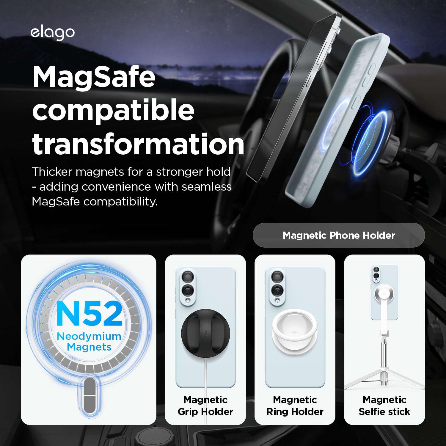 Étui magnétique en silicone Elago compatible avec le Galaxy S25 Edge de Samsung, Slim Fit, antichoc, protection de caméra arrière, support de