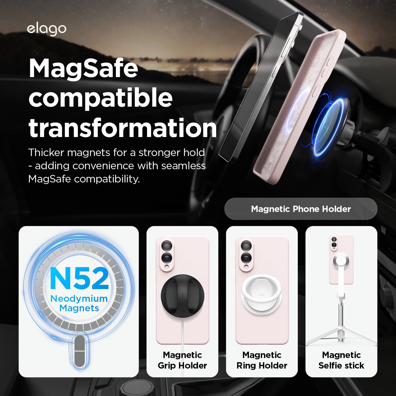 Étui magnétique en silicone Elago compatible avec le Galaxy S25 Edge de Samsung, Slim Fit, antichoc, protection de caméra arrière, support de