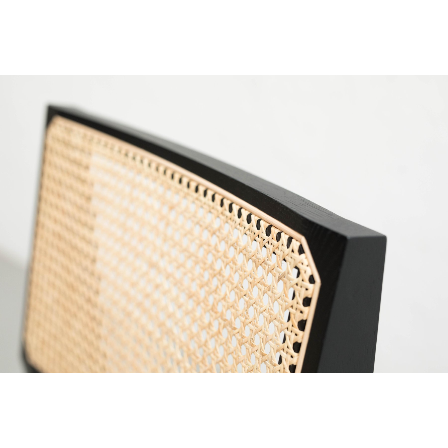 Valencia Alaya Oak Wood Natural Cane Dining Chair, Black