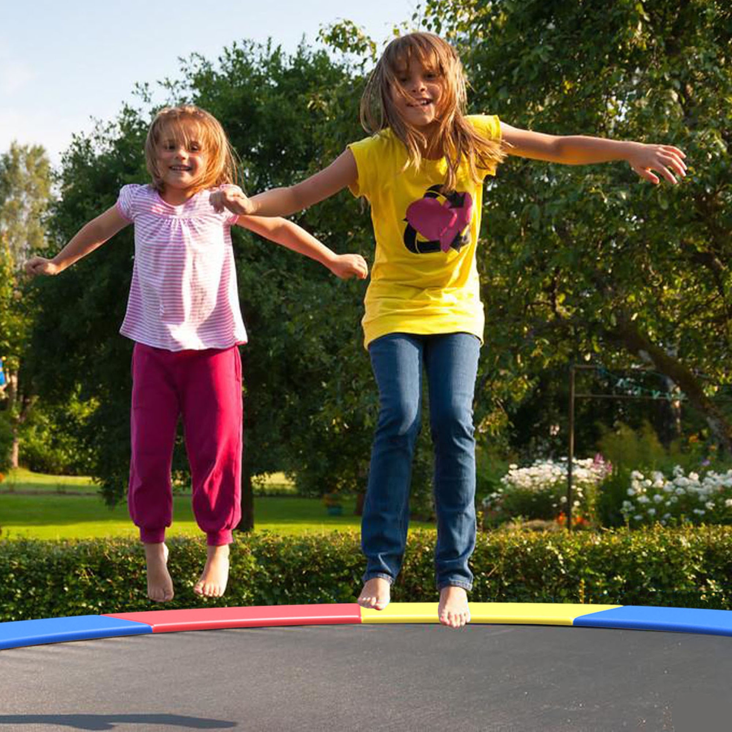 Gymax 16FT Trampoline Replacement Safety Pad Universal Trampoline Cover Multi-color
