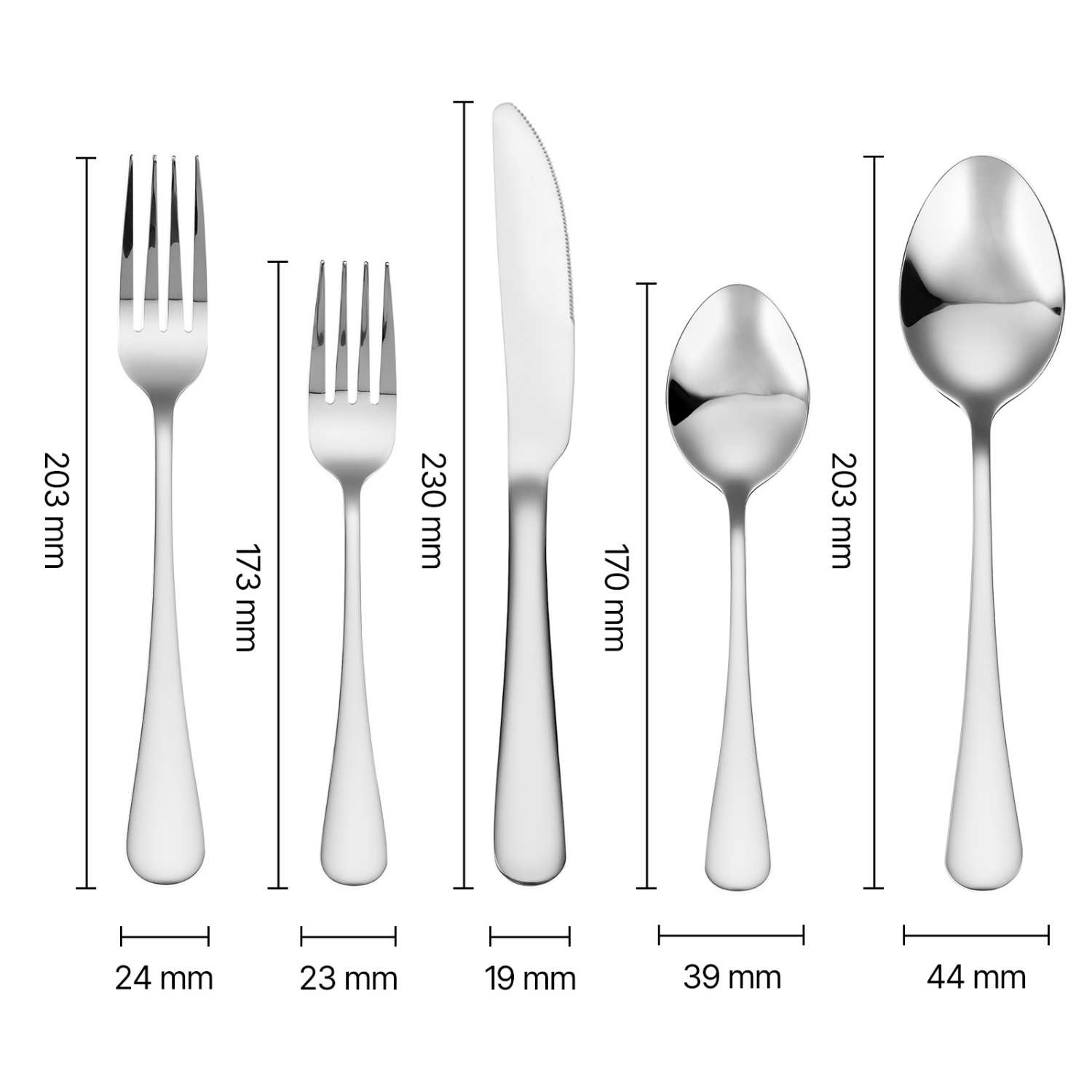 VEVOR 30-Piece Silverware Set, Food-Grade Stainless Steel Flatware Utensils, Mirror Finished Cutlery Set, Dishwasher Safe Eating Tableware for