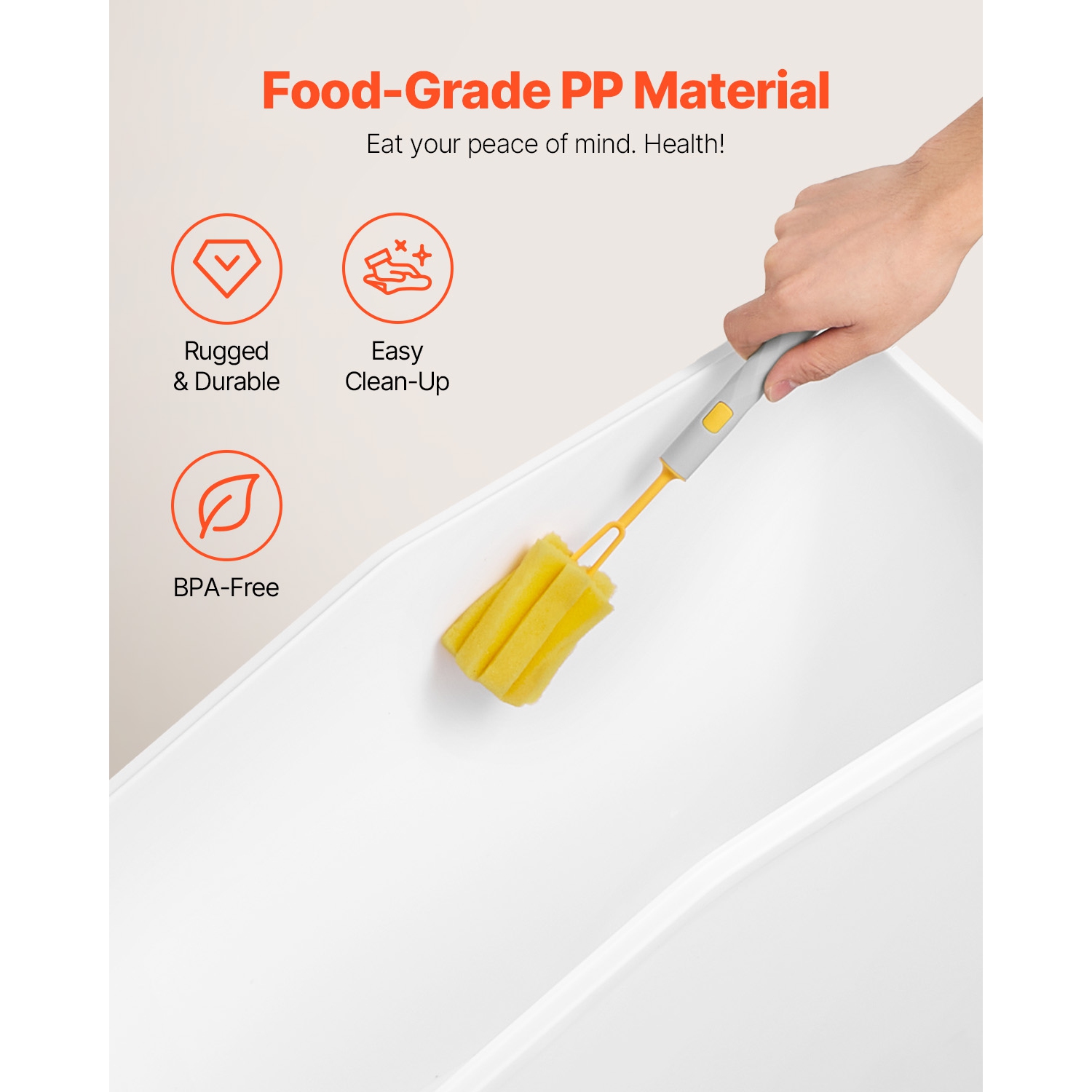 VEVOR 11.4Gallon/50L Rice Storage Container, Large Dog Food Dispenser Bin, Kitchen Ingredient Grain Cereal Flour Bin, Pet food Containers with