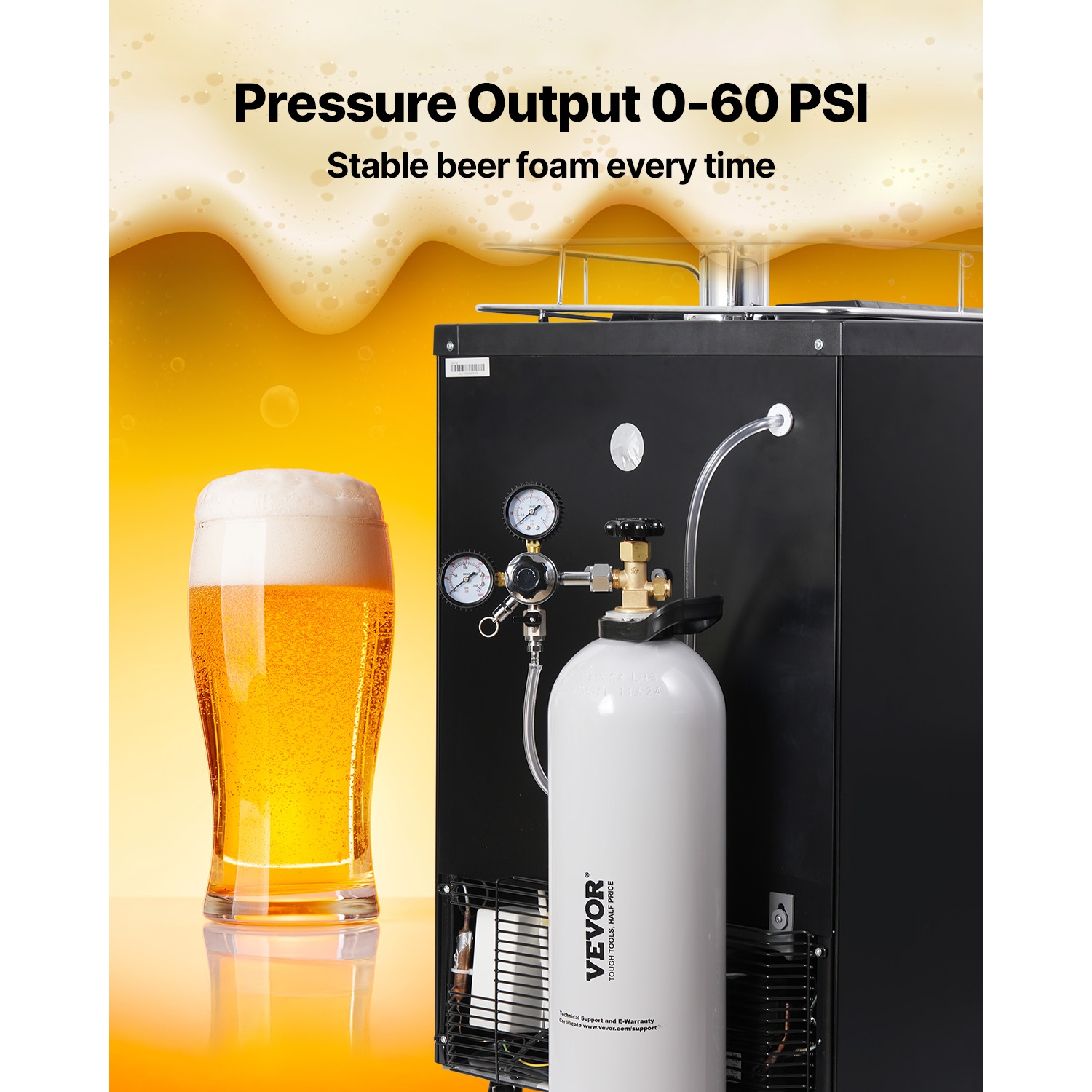 VEVOR CO2 Tank, 15 lbs New Aluminum Alloy Cylinder,CO2 Air Tank with Light Spray Coating, CGA320 Valve, Handle & Adjustable Pressure,DOT Approved