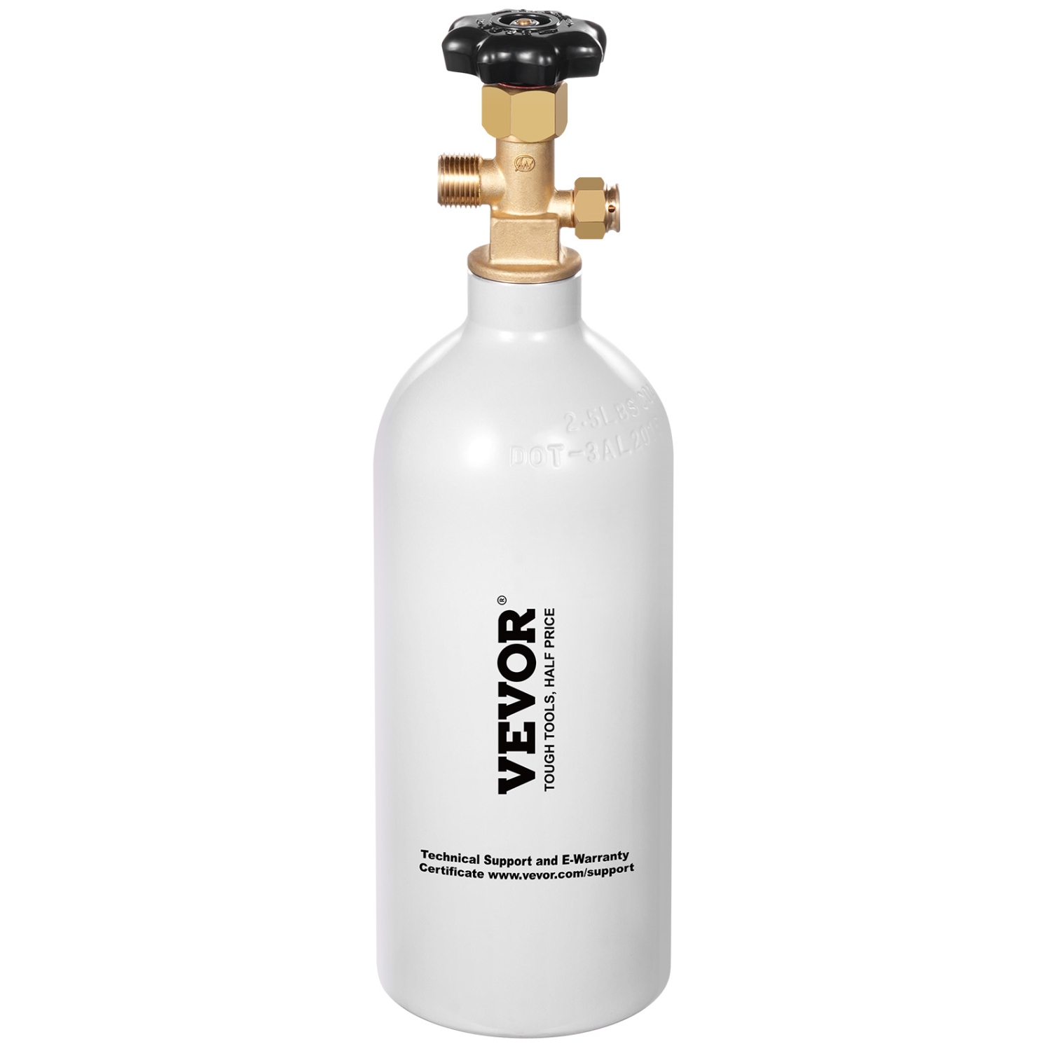 VEVOR CO2 Tank, 2.5 lbs New Aluminum Alloy Cylinder, CO2 Air Tank with Light Gray Spray Coating, CGA320 Valve & Adjustable Pressure, DOT Approved