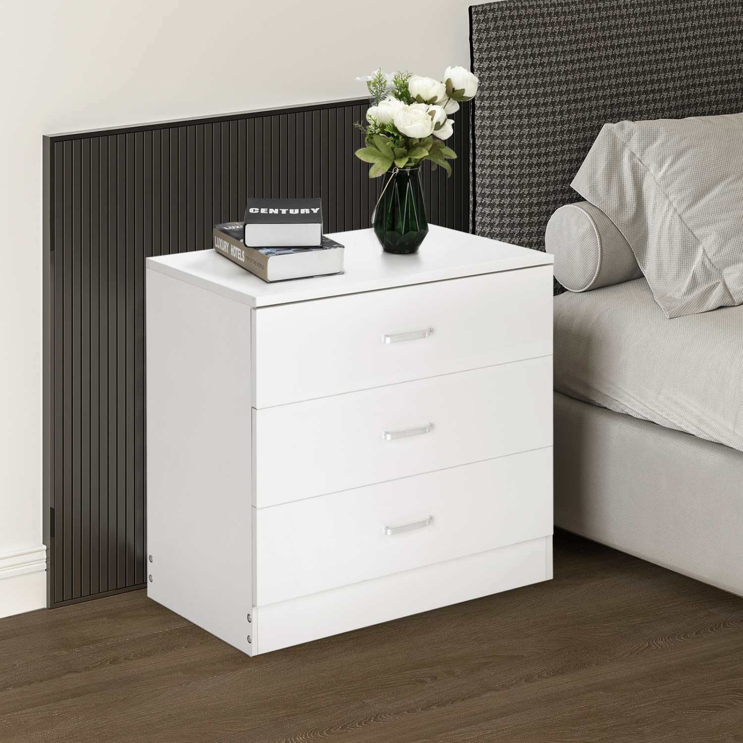 Karl Home Modern Simple 3-Drawer Dresser White