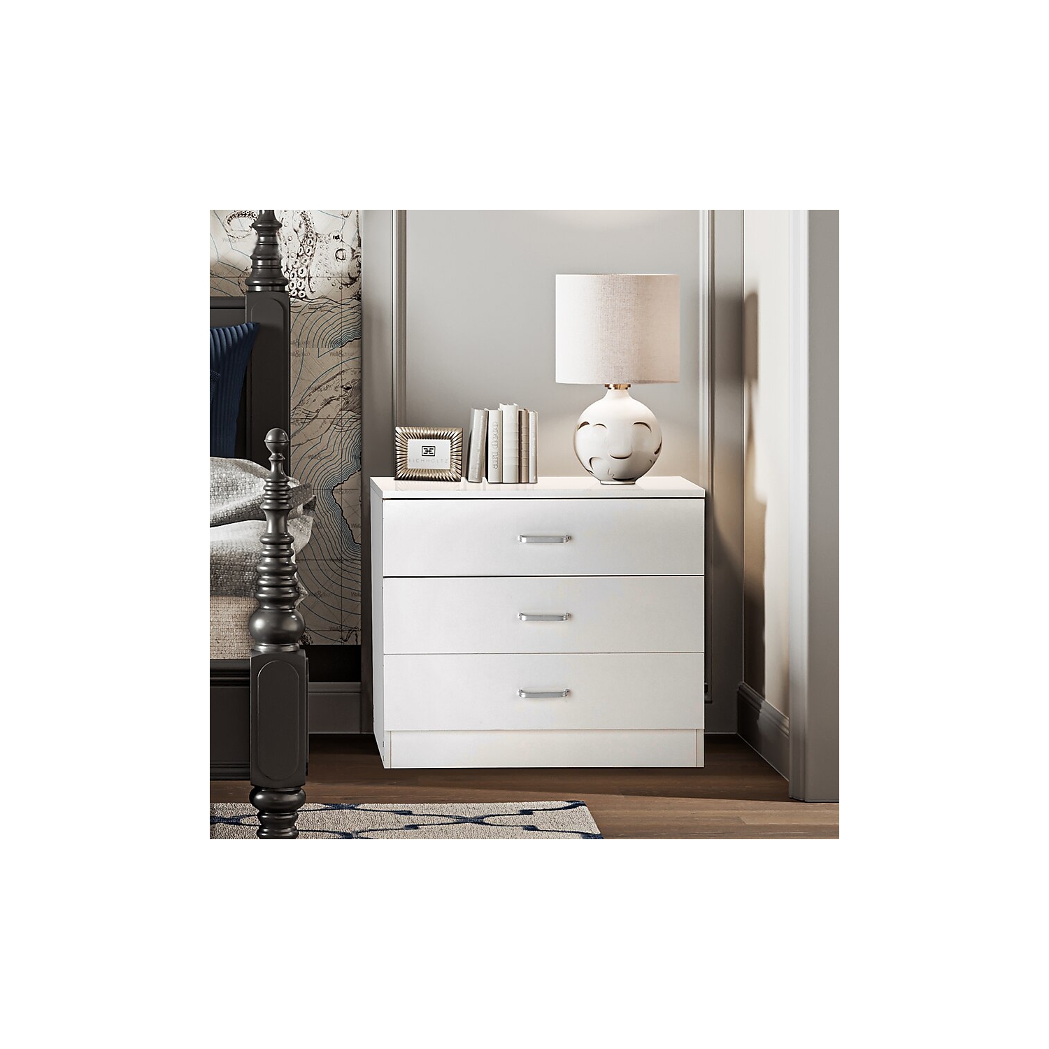 Karl Home Modern Simple 3-Drawer Dresser White