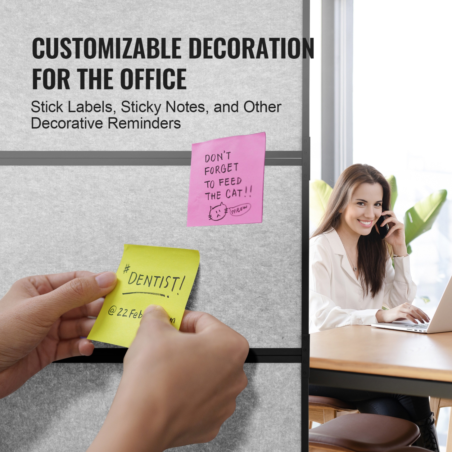 Séparateur de bureau VEVOR 2, séparateur de bureau, séparateur mural autonome et séparateur de confidentialité réduisant le bruit et séparant la