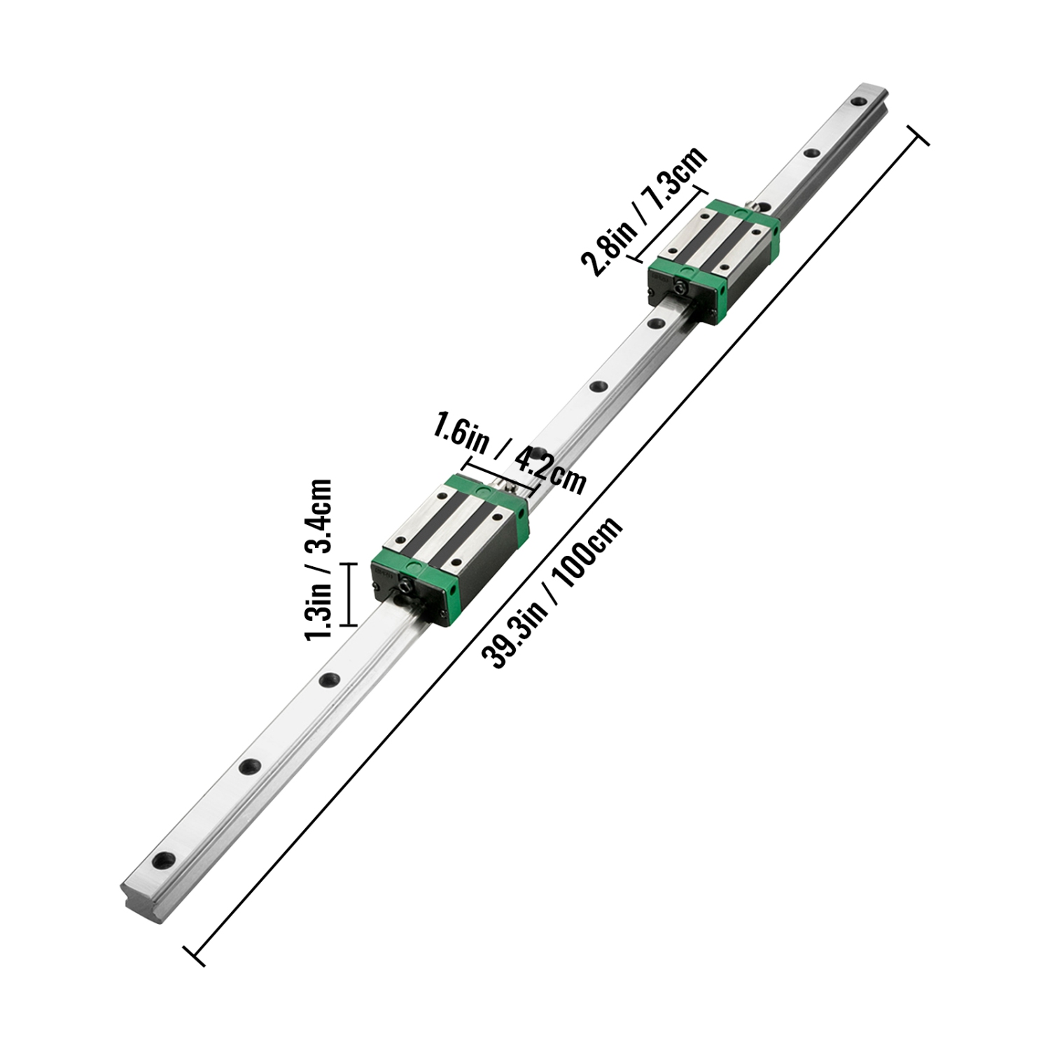 VEVOR 2PCS Linear Guide Rail, HGR20-1000mm Linear Slide Rail + 1Pcs RM1605-1000mm Ballscrew with BF12/BK12 Kit, Coupling, Slide Blocks Linear Guide