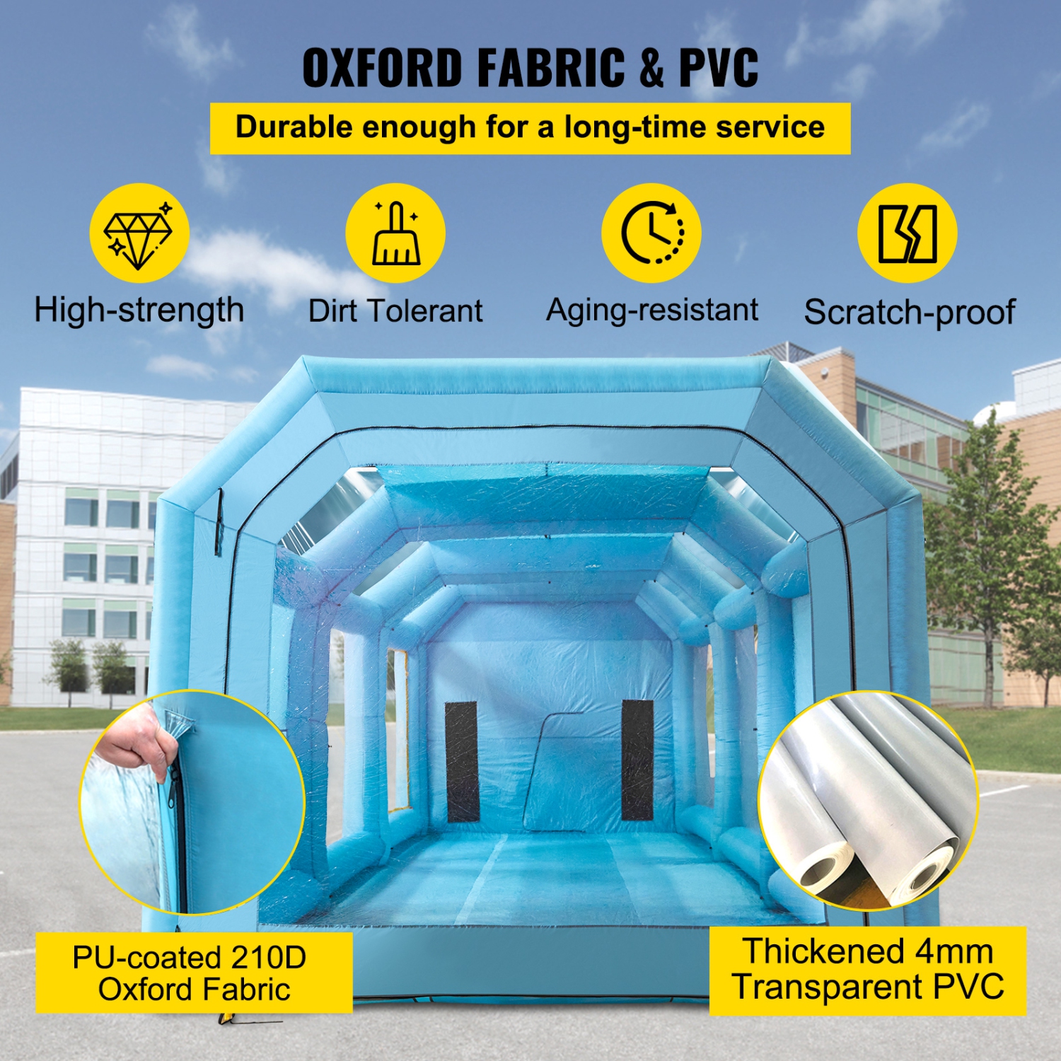 VEVOR 39.4x16.4x13.1 ft Inflatable Spray Paint Booth,with 2 Powerful Blowers, Inflatable Spray Booth with Air Filter System, Car Paint Booth for Car