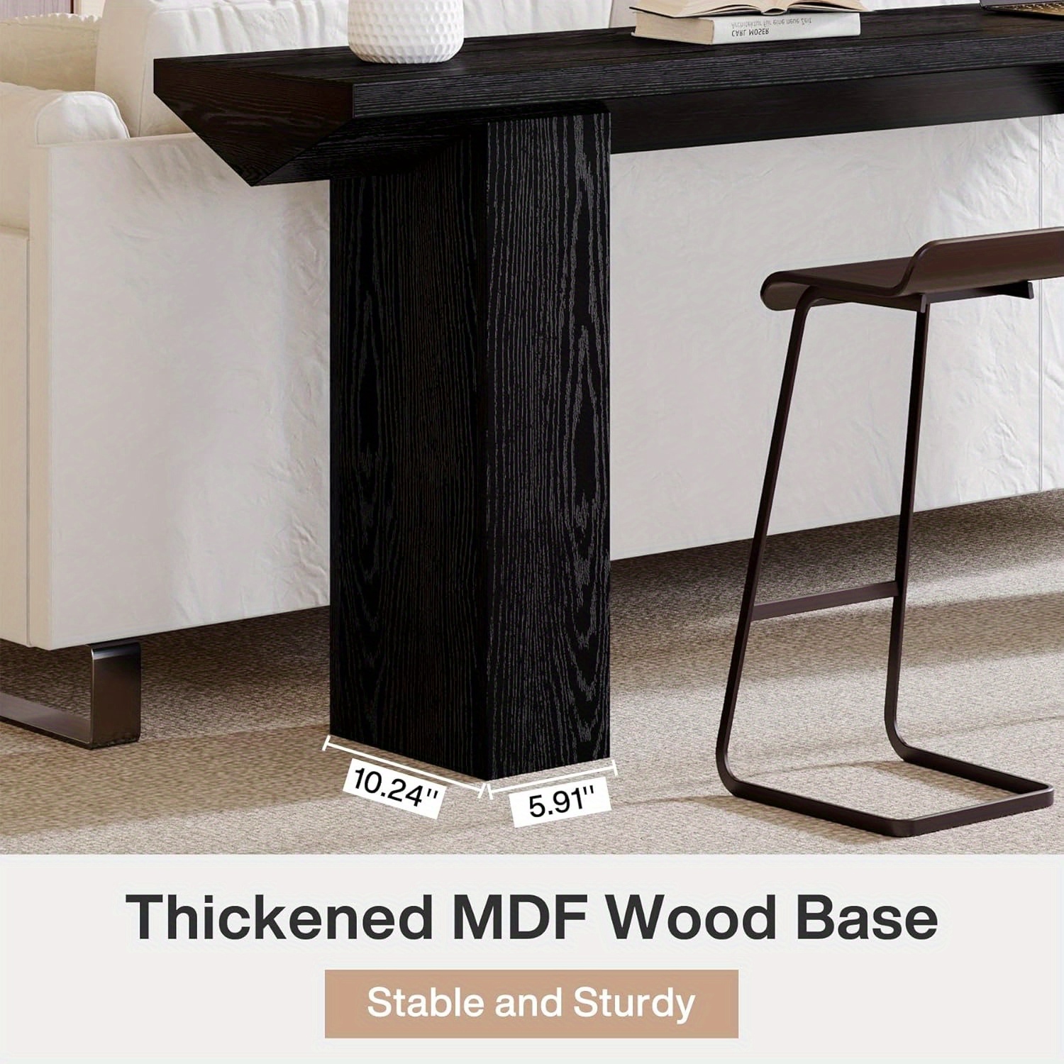 Lantine – Table console d'entrée longue de 62,99&nbsp;po, table en bois ferme derrière canapé pour entrée, couloir, salon