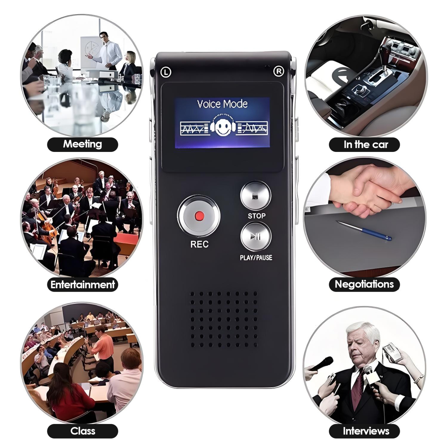 64GB Mini Digital Voice Recorder, Portable MP3 Player for Lectures, Meetings, Interviews