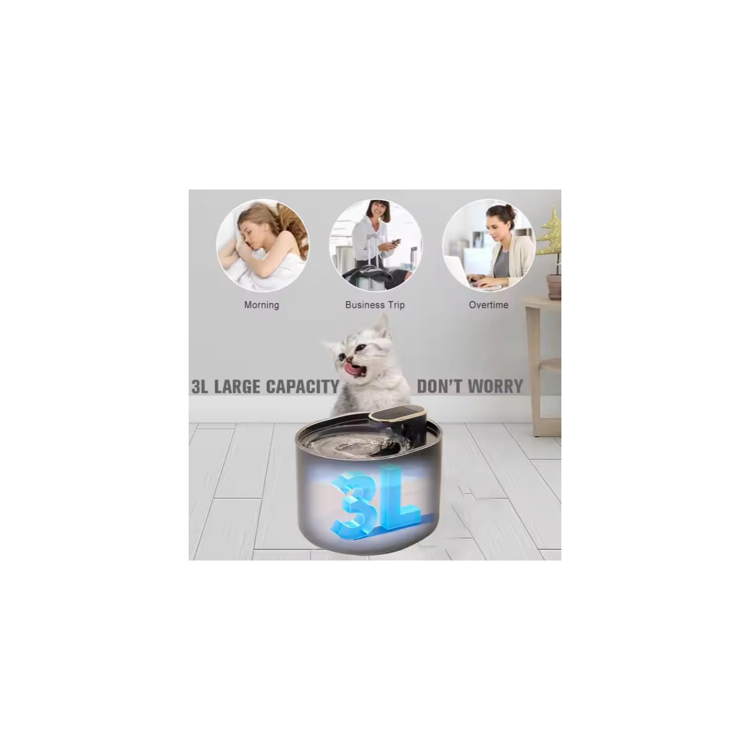 3L Smart Pet Drinking Fountain, Smart Pet Drinking Fountain, Automatic Circulation Filtration, Great for Dogs and Cats