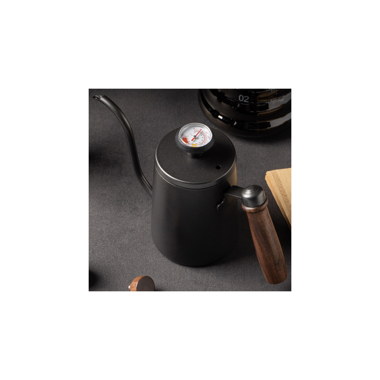 Coffee Thermometer Clip-On Thermometer for Hand Pour Over Coffee Maker Stainless Steel Pointer Thermometer Portable with Dial for Outdoor Kitchen