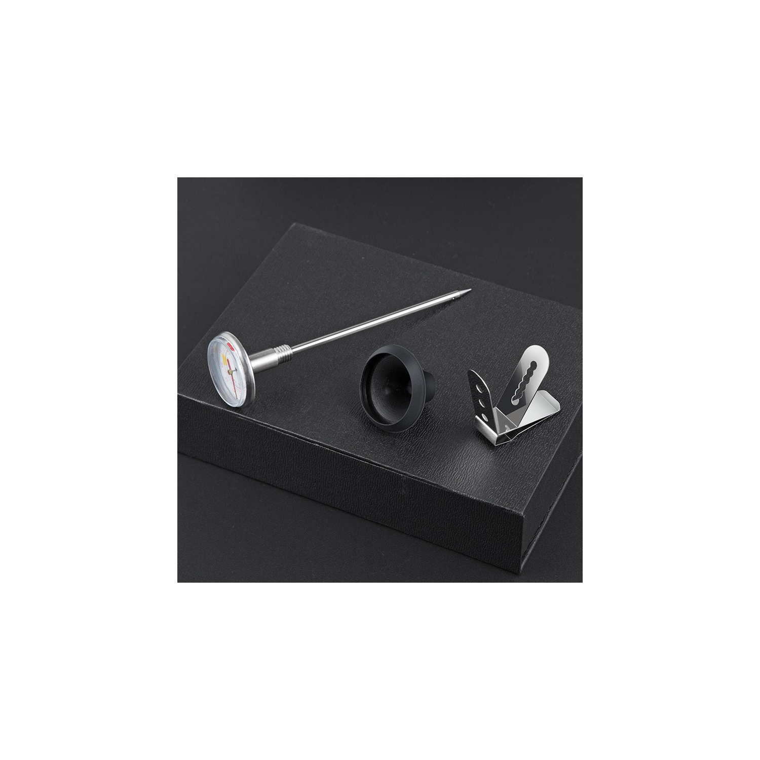 Coffee Thermometer Clip-On Thermometer for Hand Pour Over Coffee Maker Stainless Steel Pointer Thermometer Portable with Dial for Outdoor Kitchen