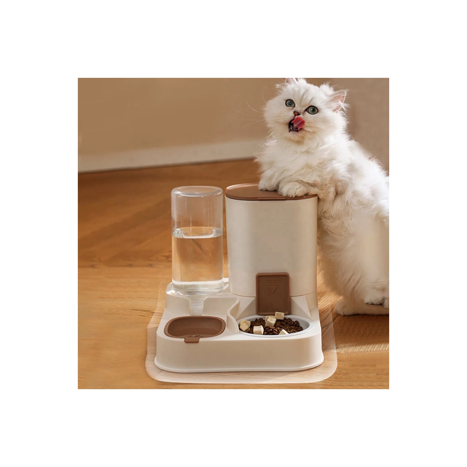 Automatic feeding and watering machine, pet drinking fountain, cat water dispenser, cat bowl and dog bowl, 2 in 1 feeder and water set