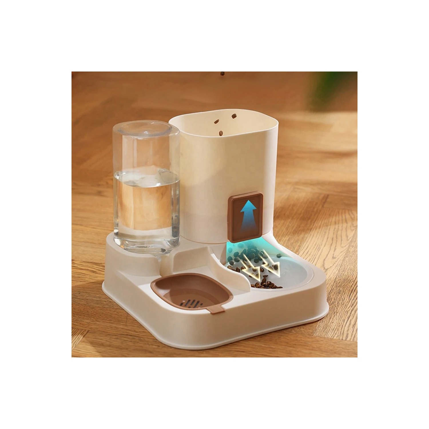 Automatic feeding and watering machine, pet drinking fountain, cat water dispenser, cat bowl and dog bowl, 2 in 1 feeder and water set