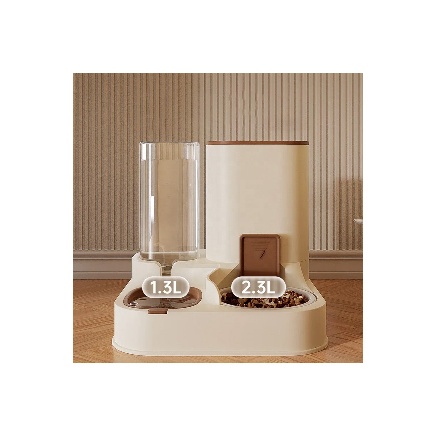 Automatic feeding and watering machine, pet drinking fountain, cat water dispenser, cat bowl and dog bowl, 2 in 1 feeder and water set