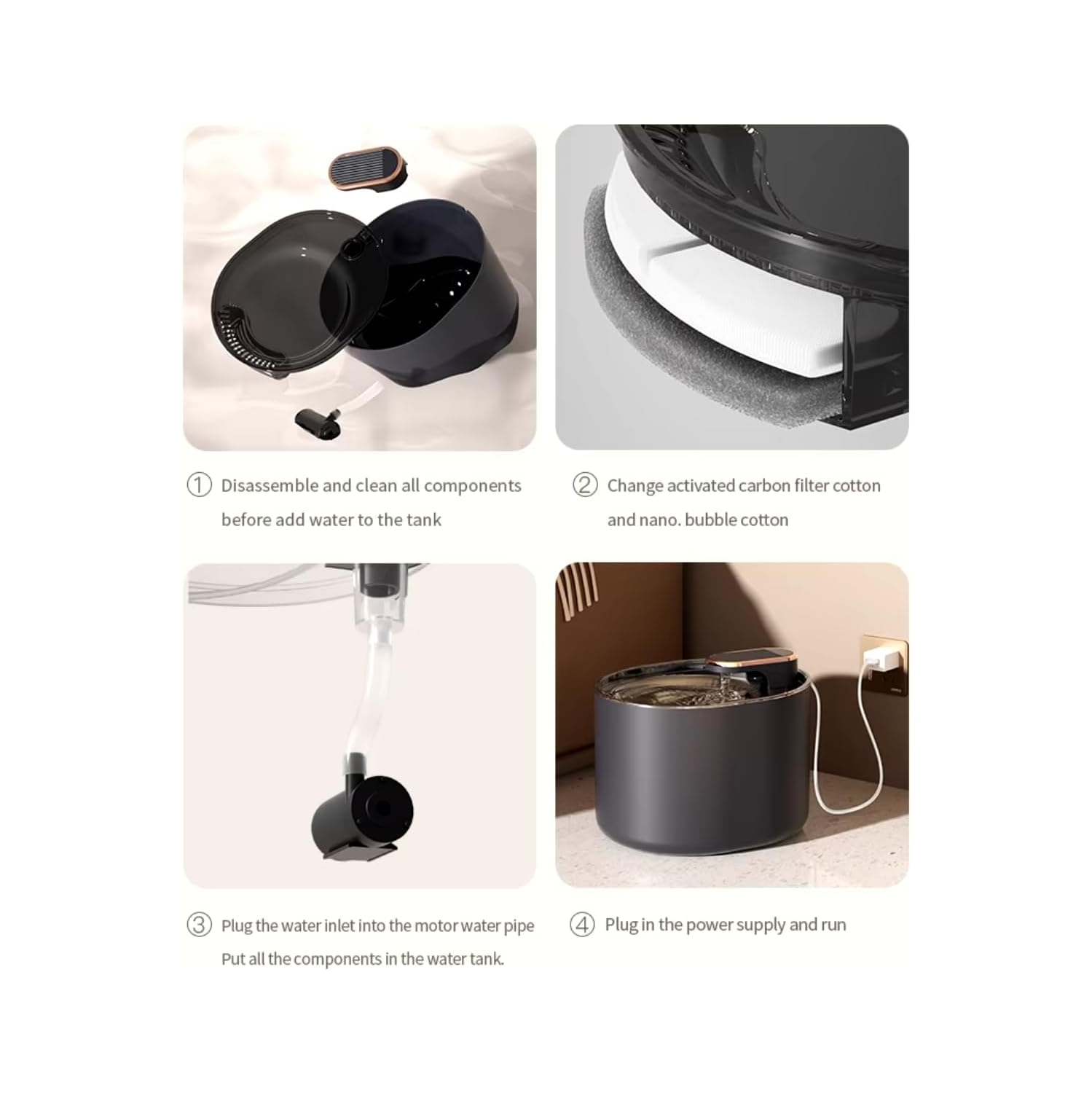 3L Smart Pet Drinking Fountain, Smart Pet Drinking Fountain, Automatic Cycle Filtration, Great for Dogs and Cats