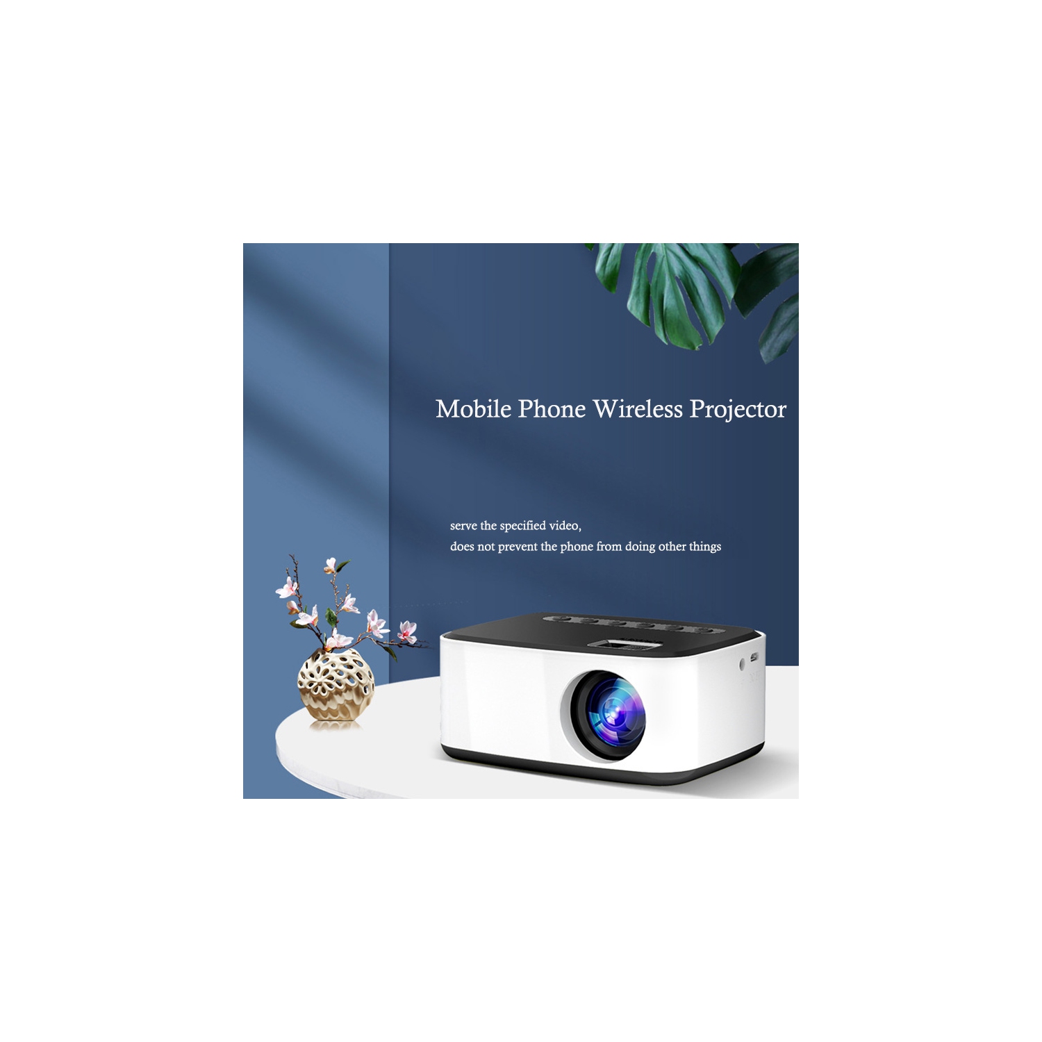 Mini wireless mobile phone projector, home bedroom wall projector HD 1080p projection, home theater projector