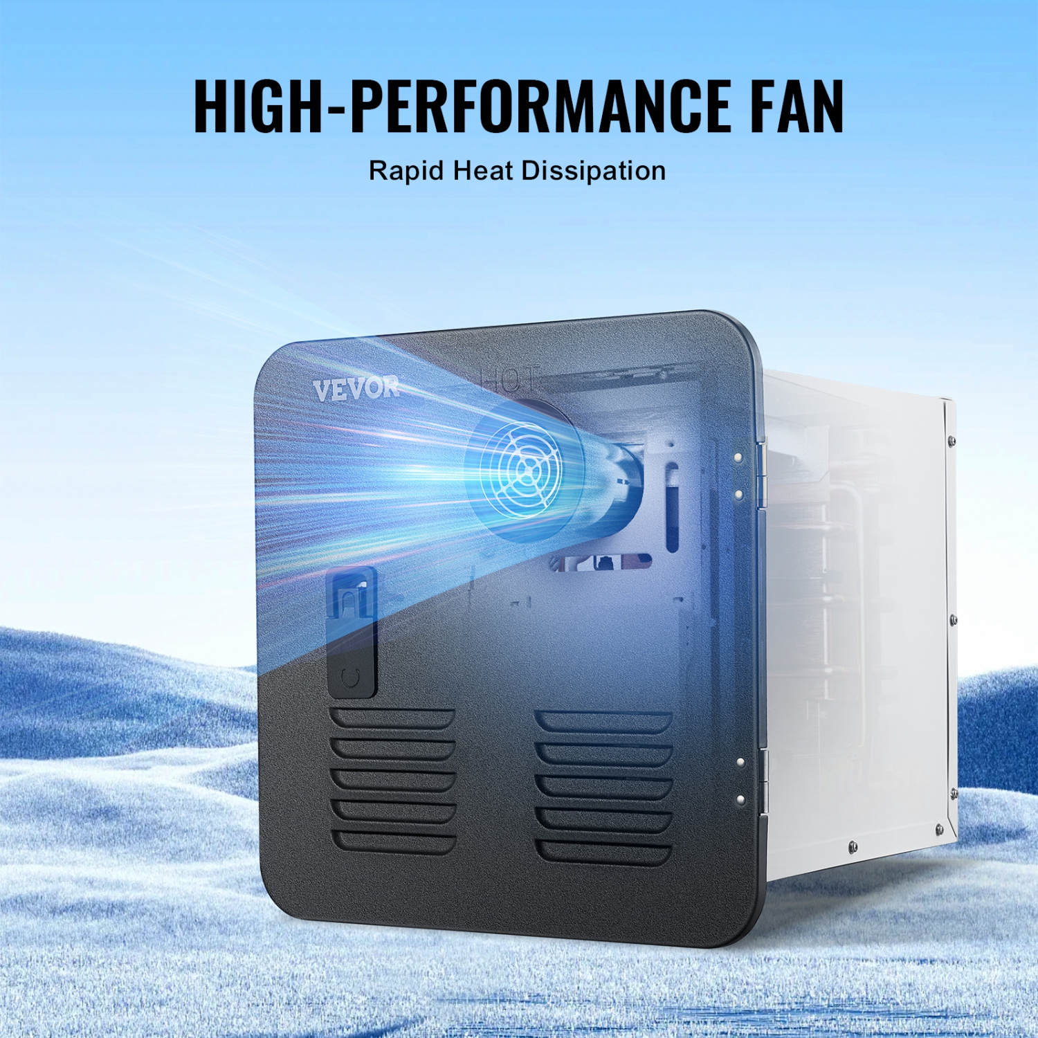 Chauffe-eau instantané pour VR 55000&nbsp;BTU de VEVOR, douche instantanée avec 15 porte noire 15&nbsp;pouces et télécommande, eau chaude à rendement