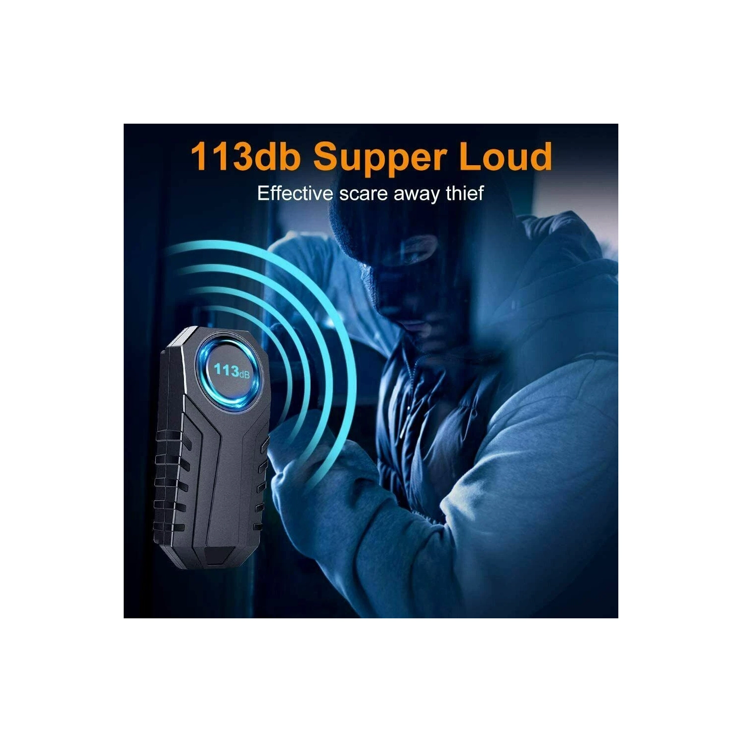 Alarme de vibration de vélo USB Charge étanche 113&nbsp;dB Alarme de vélo électrique antiperdue avec télécommande