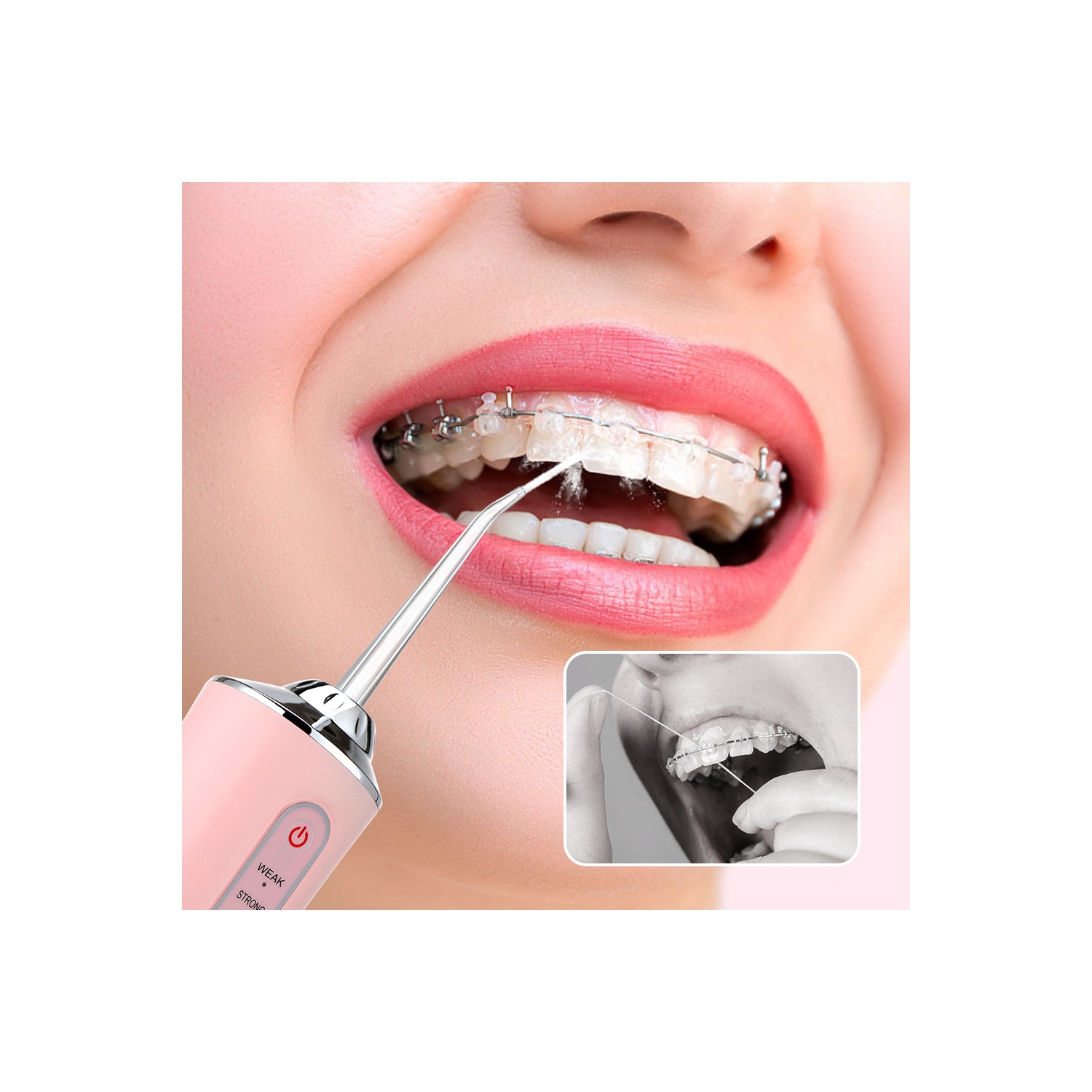 Hydropulseur pour Tooth Water Pick Aspirateur dentaire électrique portatif pour dents Irrigateur oral rechargeable