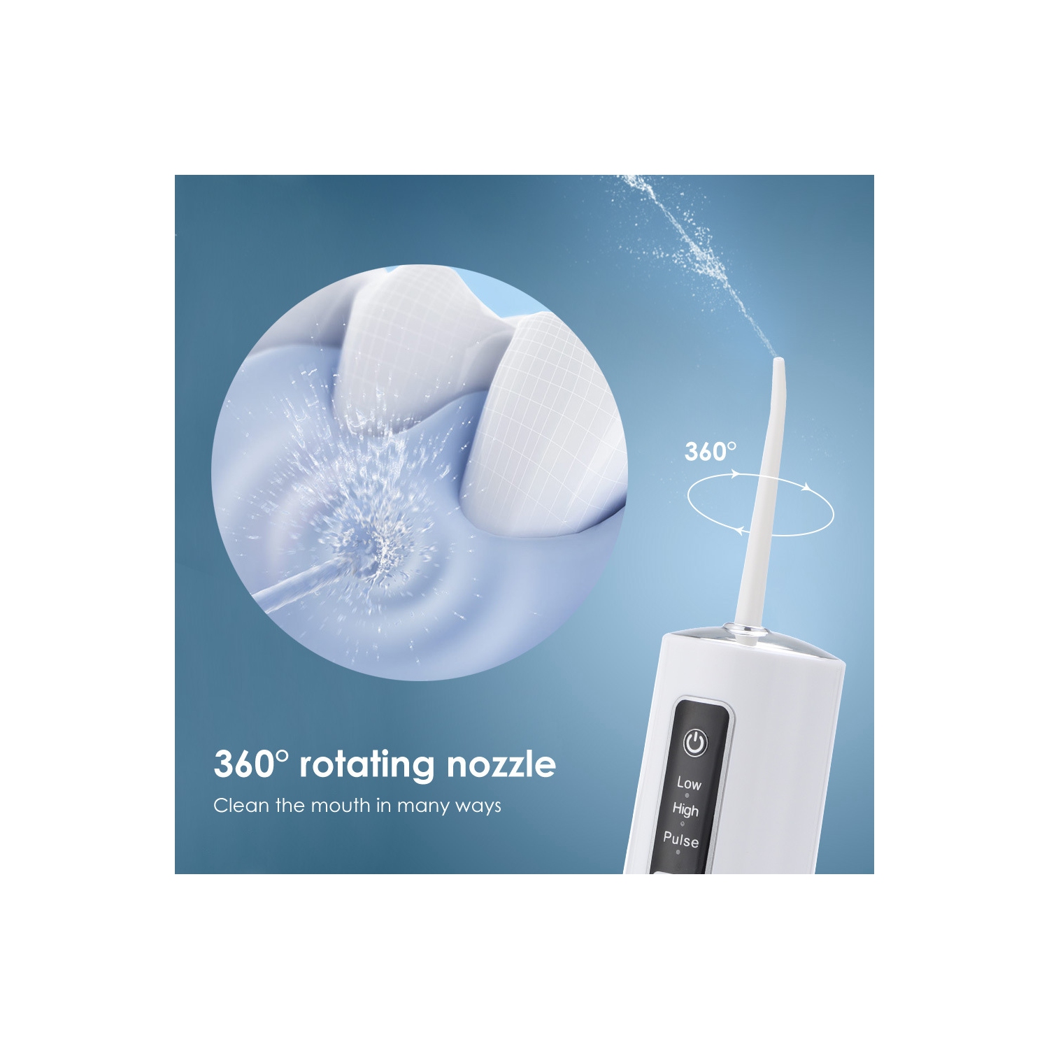 Hydropulseur électrique sans fil Machine à dents rechargeable à perçage d'eau portative Picks pour nettoyer les dents pour les voyages