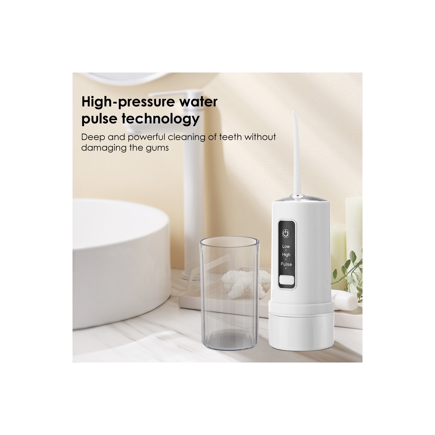 Hydropulseur électrique sans fil Machine à dents rechargeable à perçage d'eau portative Picks pour nettoyer les dents pour les voyages