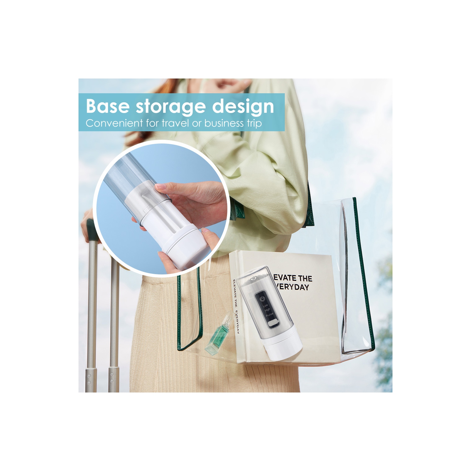 Hydropulseur électrique sans fil Machine à dents rechargeable à perçage d'eau portative Picks pour nettoyer les dents pour les voyages