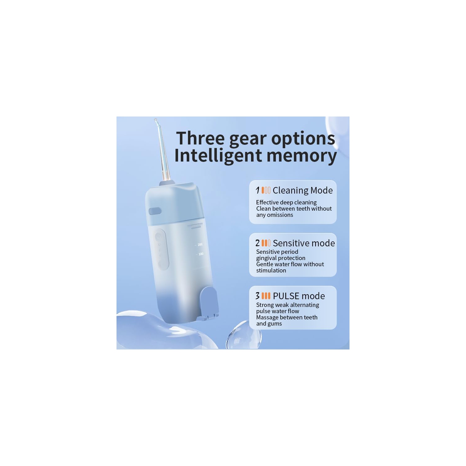 Hydropulseur électrique sans fil à irrigateur buccal Hydropulseur portatif pour dents Brosse à dents rechargeable