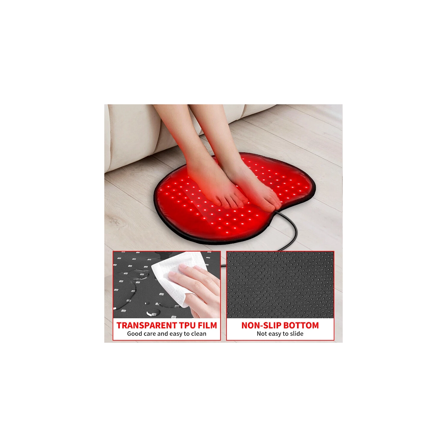660nm 850nm Infrared Light Therapy 128 LED back foot Waist Pad Pain Relief