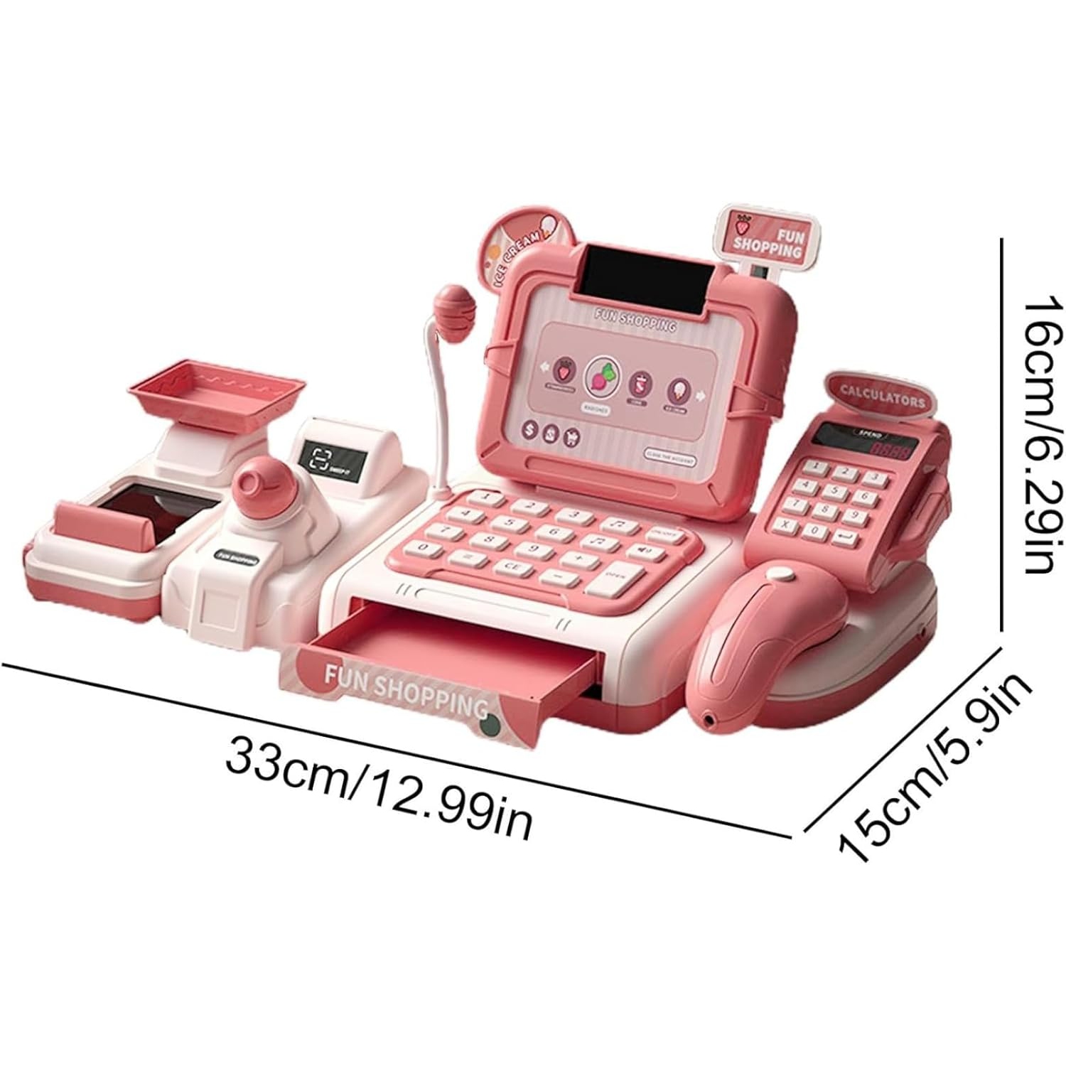 Ensemble de jouets pour enfants&nbsp;: supermarché avec caisse enregistreuse et simulation de magasinage