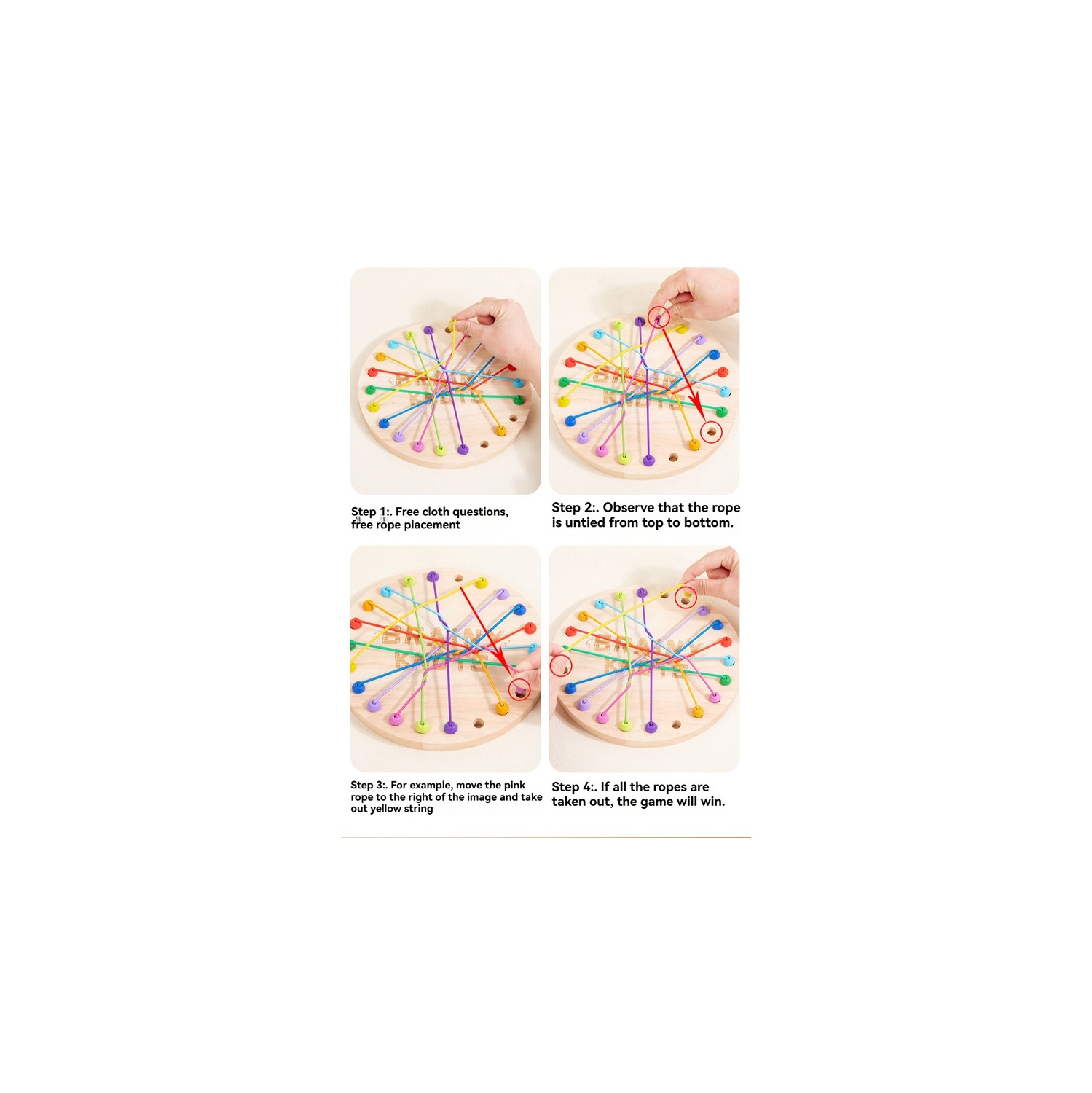 Colorful learning rope untying toy board rope puzzle game children's gift parent-child board game toy