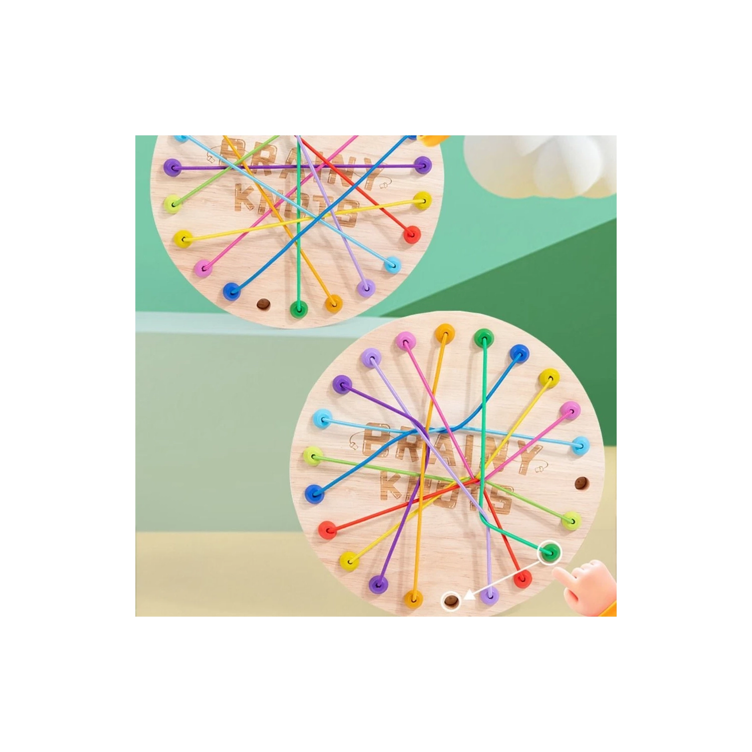 Colorful learning rope untying toy board rope puzzle game children's gift parent-child board game toy