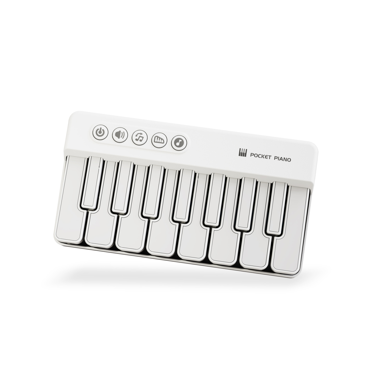 Pocket piano toy, light piano, sturdy piano, baby piano toy, electronic piano - white