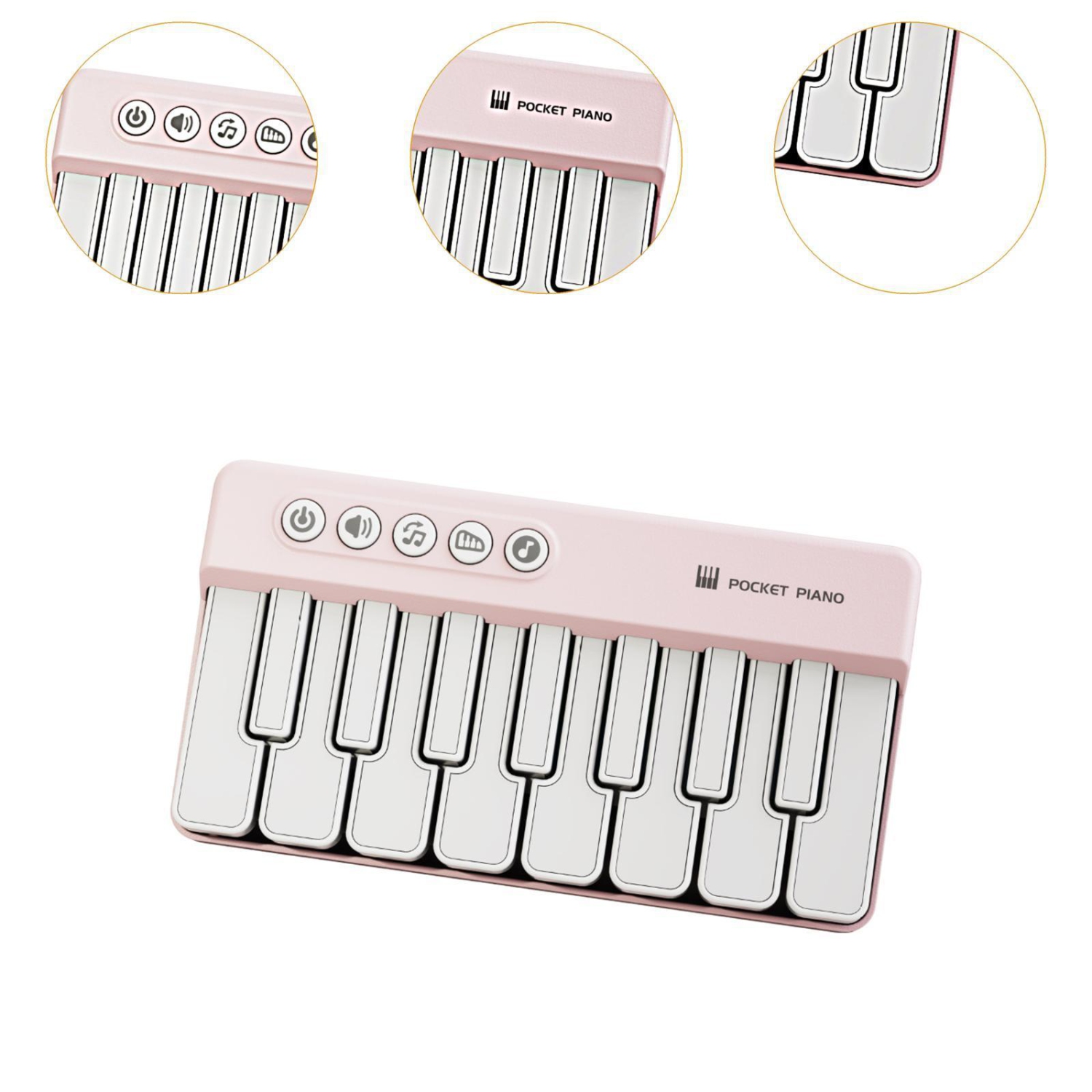 Pocket piano toy, light piano, sturdy piano, baby piano toy, electronic piano - pink