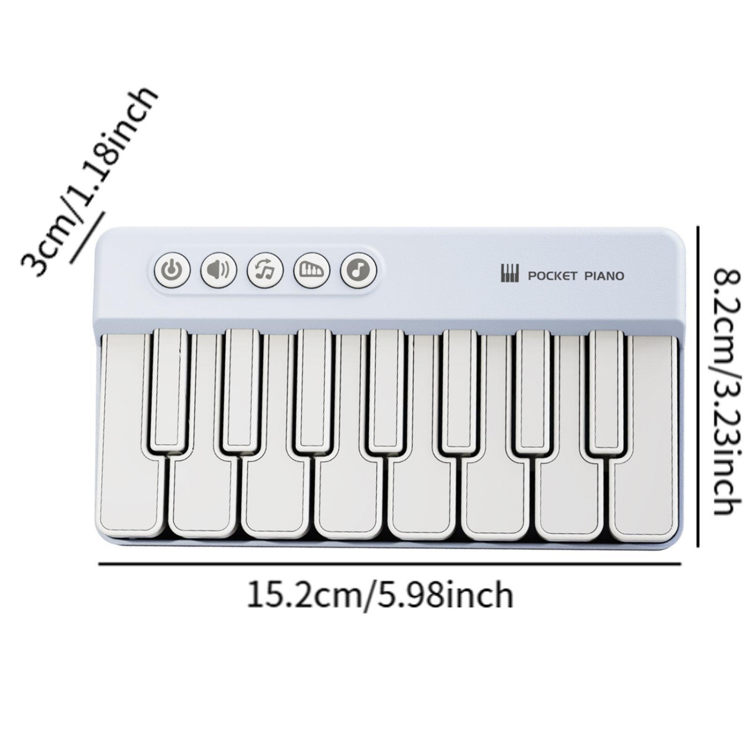 Pocket piano toy, light piano, sturdy piano, baby piano toy, electronic piano - blue