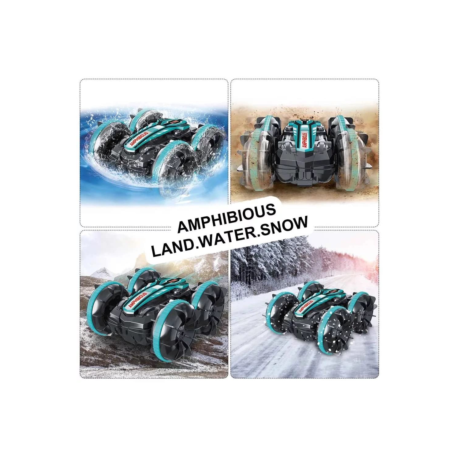 Toys for boys aged 5-12, children's amphibious remote control car, 2.4 GHz remote control stunt car, suitable for boys and girls, 4WD off-road truck