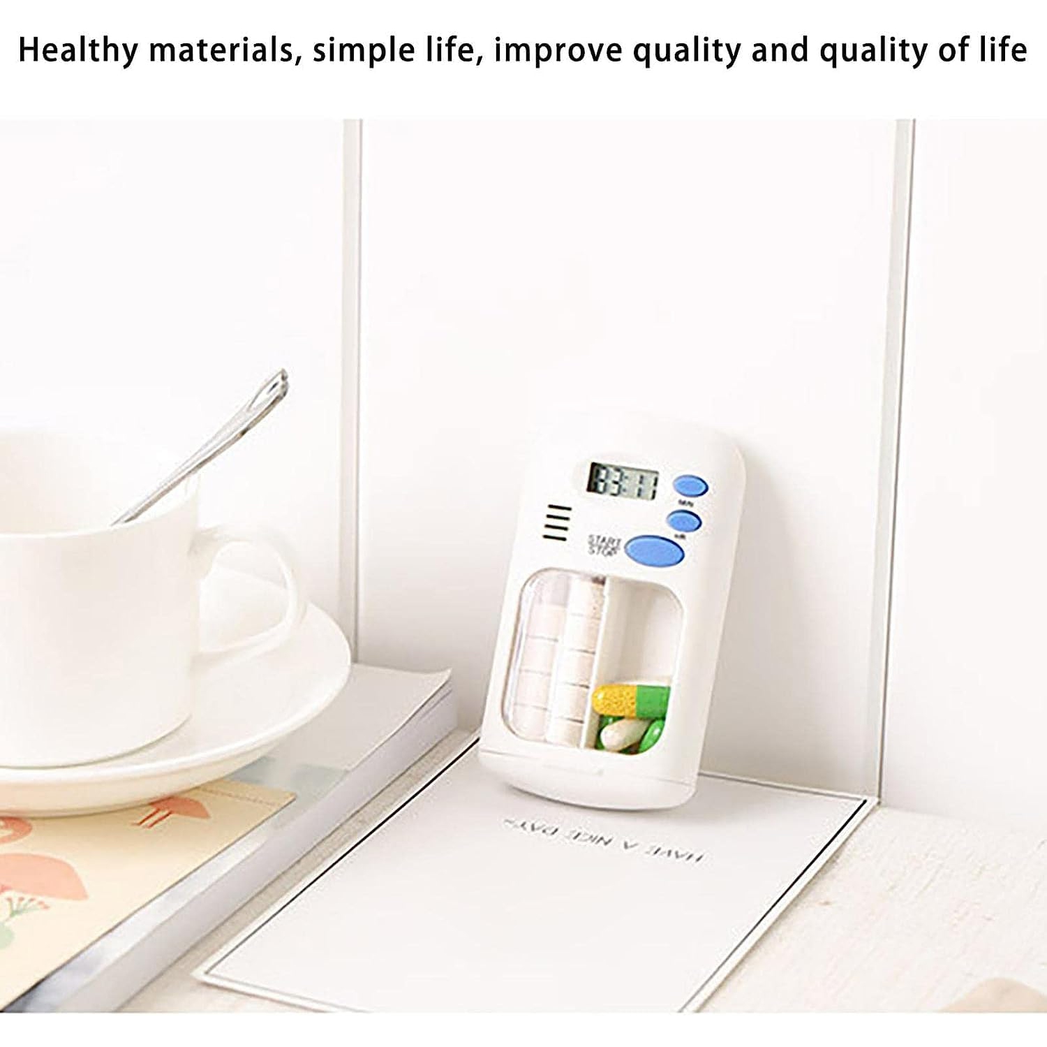 Portable Pill Reminder Box, Medication Alarm Timer, Electronic Organizer for Seniors, Alzheimer's and Dementia Patients