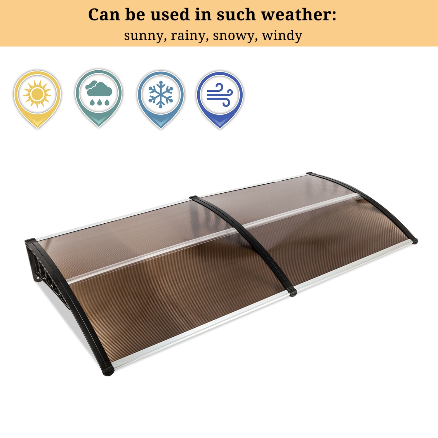 Karl Home 77 in. W x 9.8 in. D Polycarbonate Cover Awning