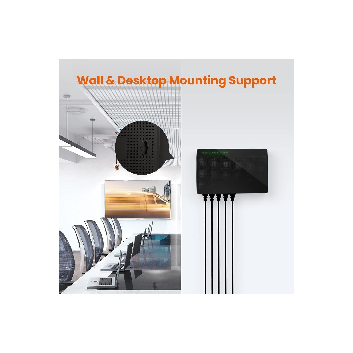 Tenda SG108 8-Port Gigabit Ethernet Switch – Unmanaged, Plug & Play, Fanless, Desktop or Wall Mount