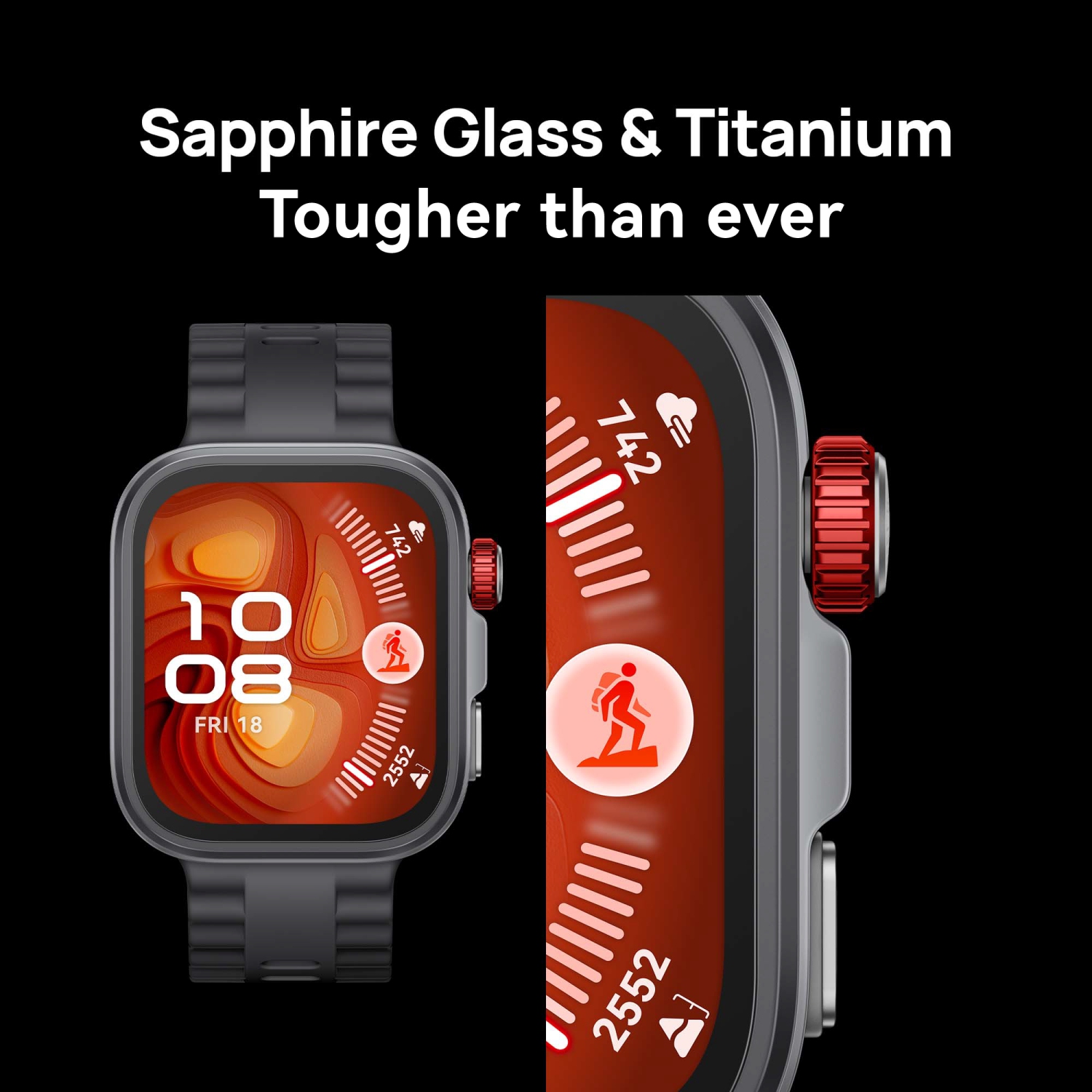 Montre intelligente FIT4 Pro de HUAWEI, écran saphir de 1,82&nbsp;po et cadre en alliage de titane, GPS pour les amateurs d'extérieur, autonomie de