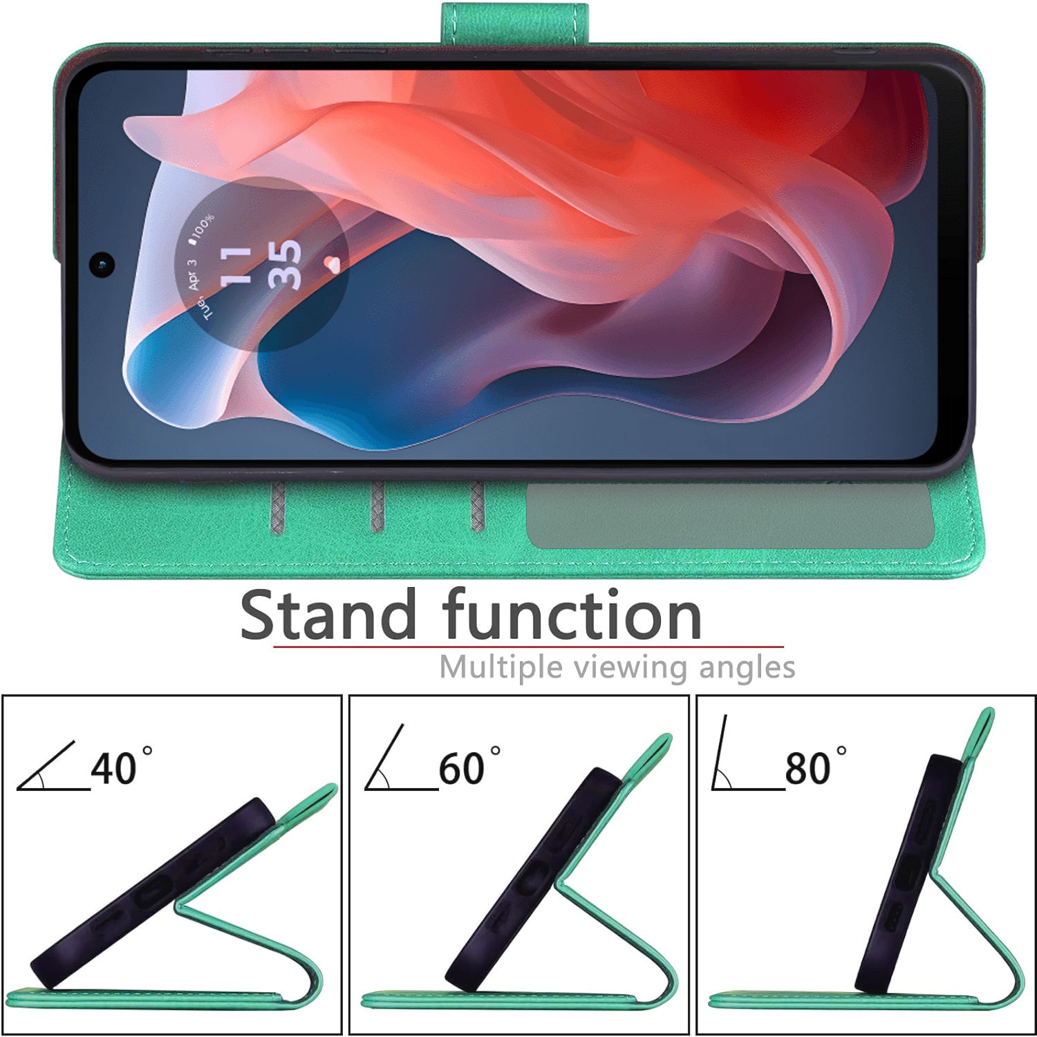XCRS – Étui portefeuille à rabat en cuir PU avec fente pour carte, étui folio avec cordon pour Motorola Moto G 5G 2025