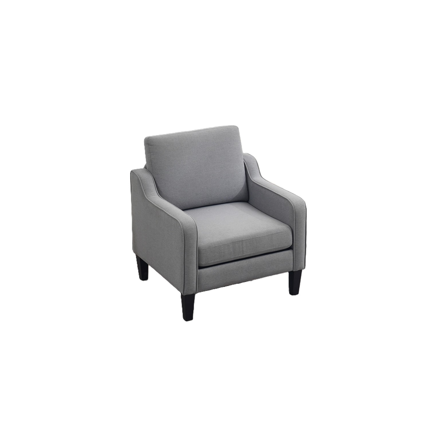 Karl Home Cotton And Linen Contemporary Accent Chair Armchair For Living Room Grey