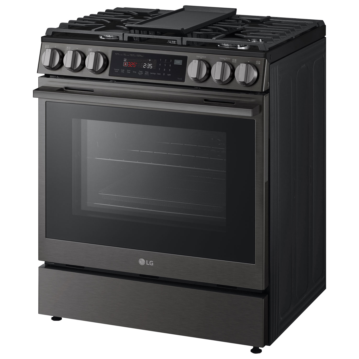 LG 30" 6.3 Cu. Ft. True Convection 5-Burner Slide-In Gas Range - Black Stainless Steel
