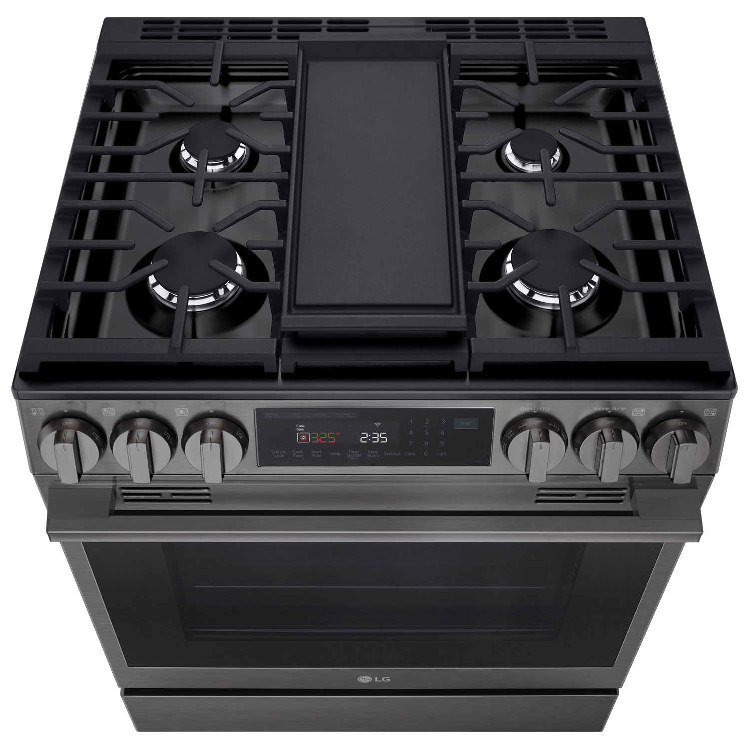 LG 30" 6.3 Cu. Ft. True Convection 5-Burner Slide-In Gas Range - Black Stainless Steel