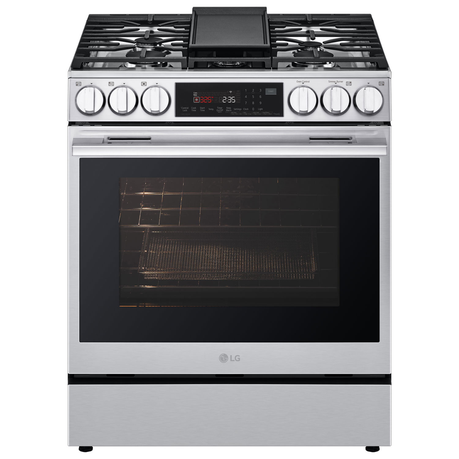 LG 30" 6.3 Cu. Ft. True Convection 5-Burner Slide-In Gas Range - Stainless Steel