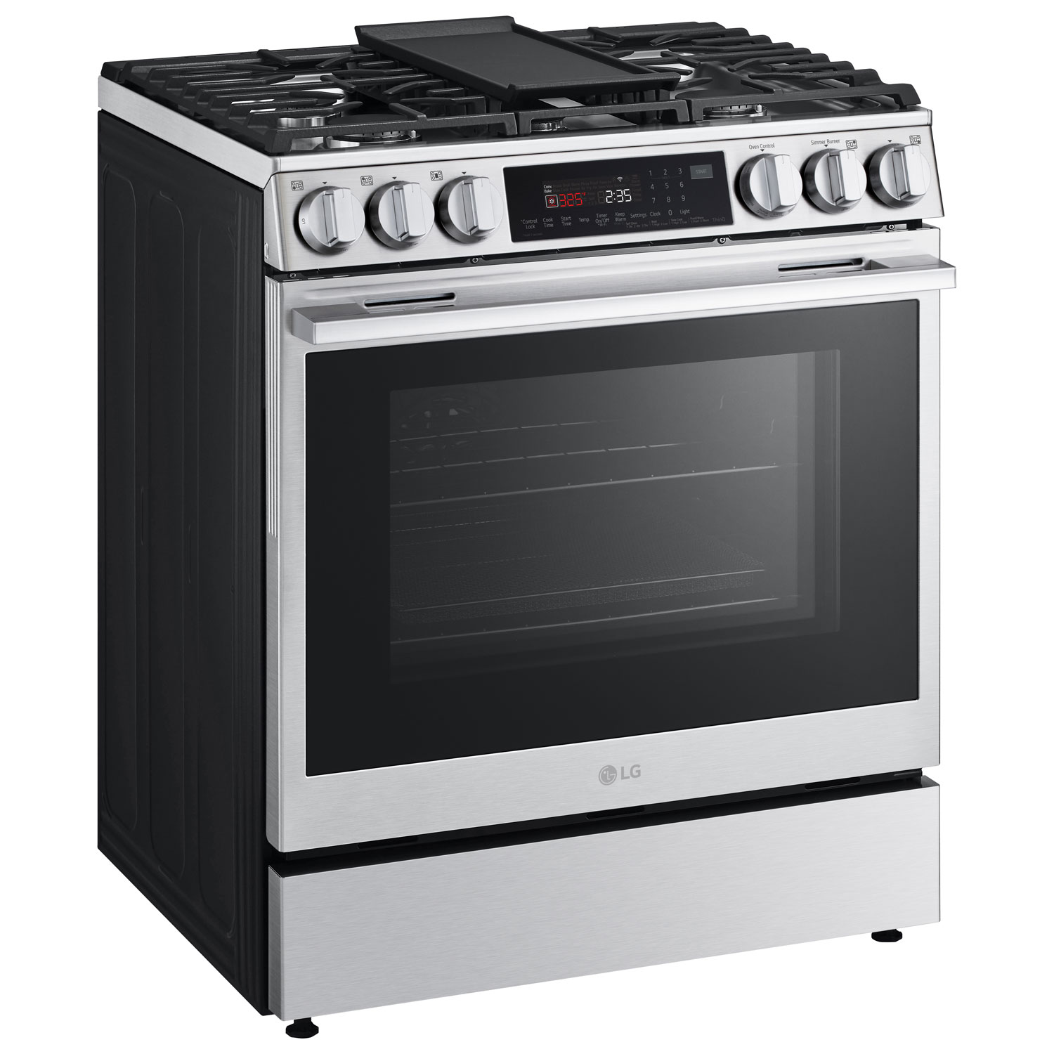 LG 30" 6.3 Cu. Ft. True Convection 5-Burner Slide-In Gas Range - Stainless Steel
