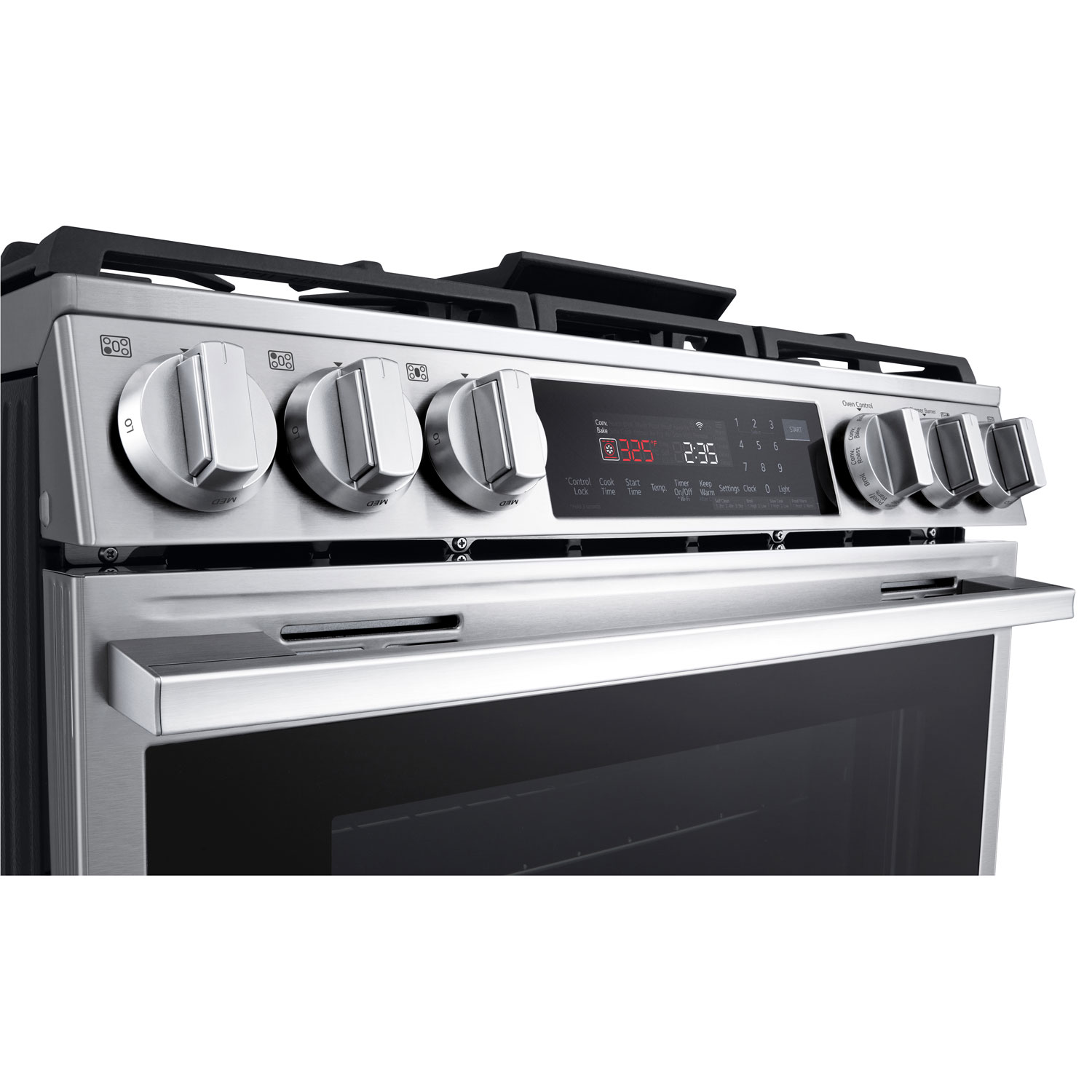LG 30" 6.3 Cu. Ft. True Convection 5-Burner Slide-In Gas Range - Stainless Steel