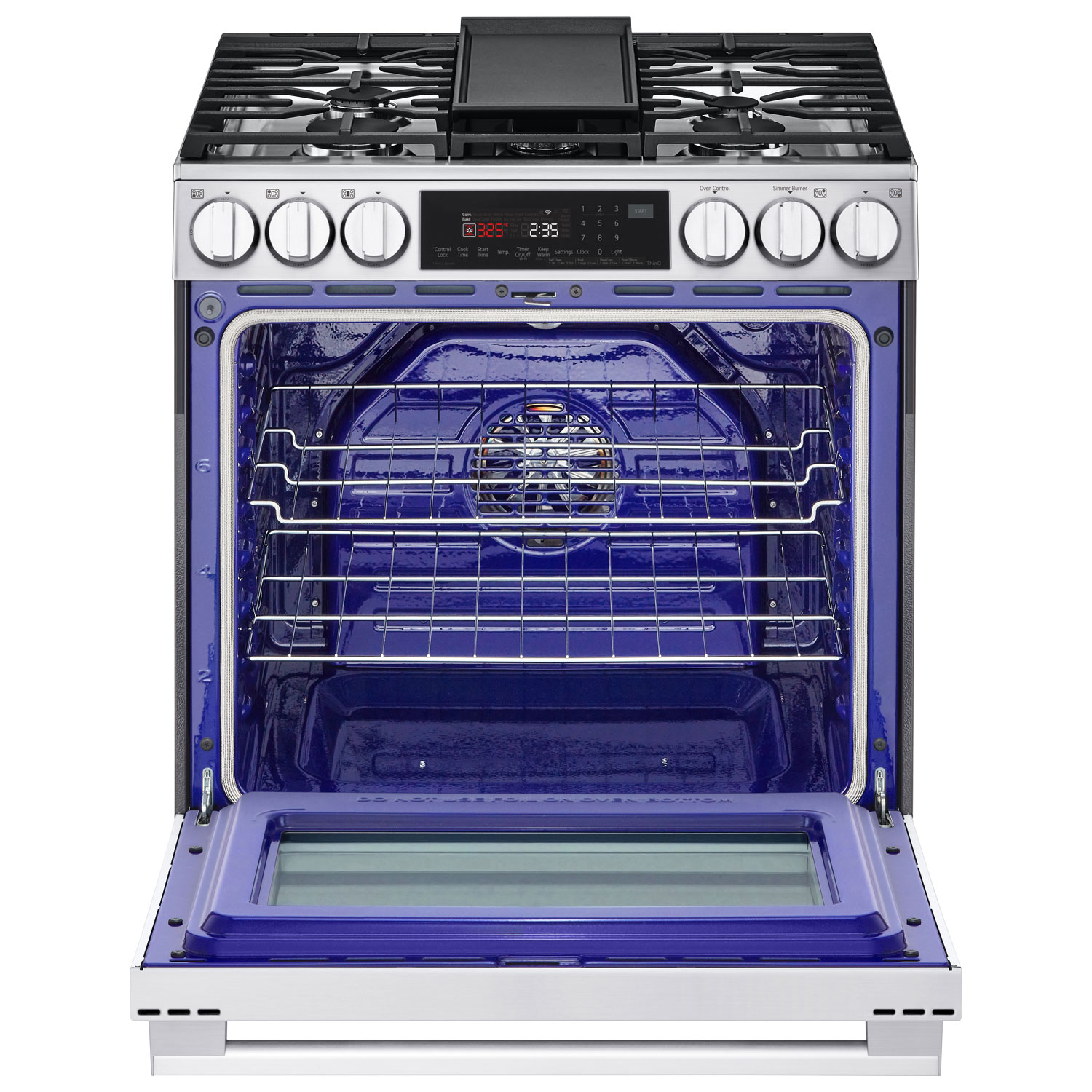LG 30" 6.3 Cu. Ft. True Convection 5-Burner Slide-In Gas Range - Stainless Steel